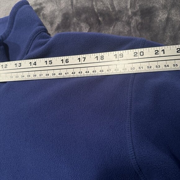 Lands End Mens 2XL Big Lightweight Blue Black Fleece 1/4 Zip Pullover Jacket - Picture 4 of 10